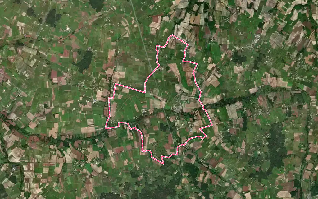 Vue satellite de Guimps avec ses contours administratifs