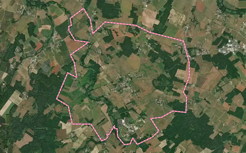 Vue satellite de Guitinières avec ses contours administratifs