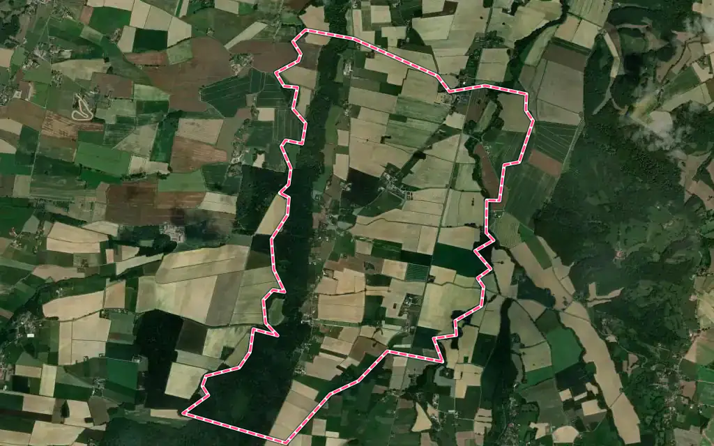 Vue satellite de Guizerix avec ses contours administratifs