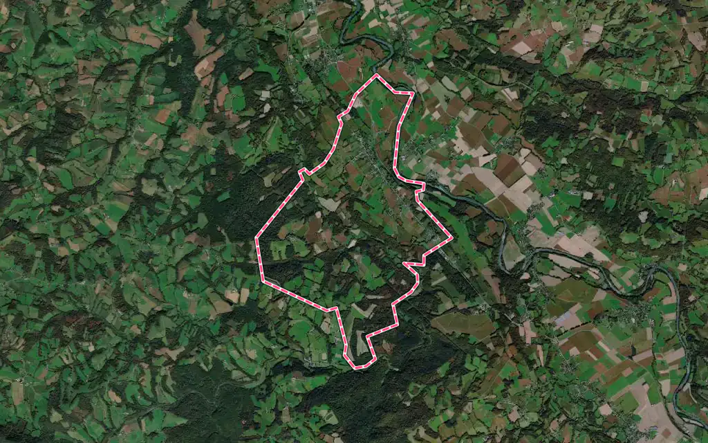 Vue satellite de Gurs avec ses contours administratifs