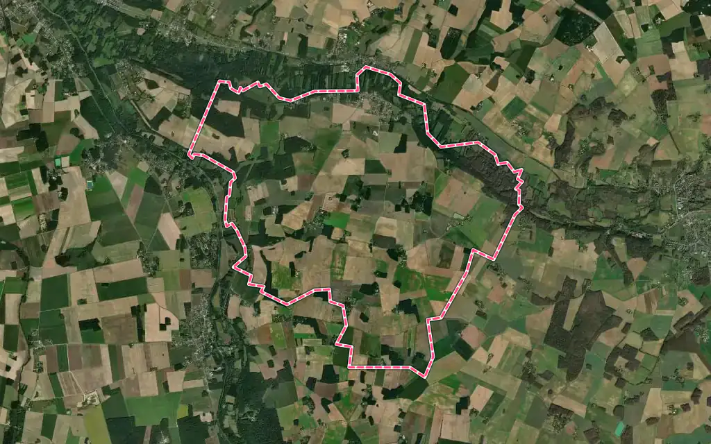 Vue satellite de Gy-les-Nonains avec ses contours administratifs