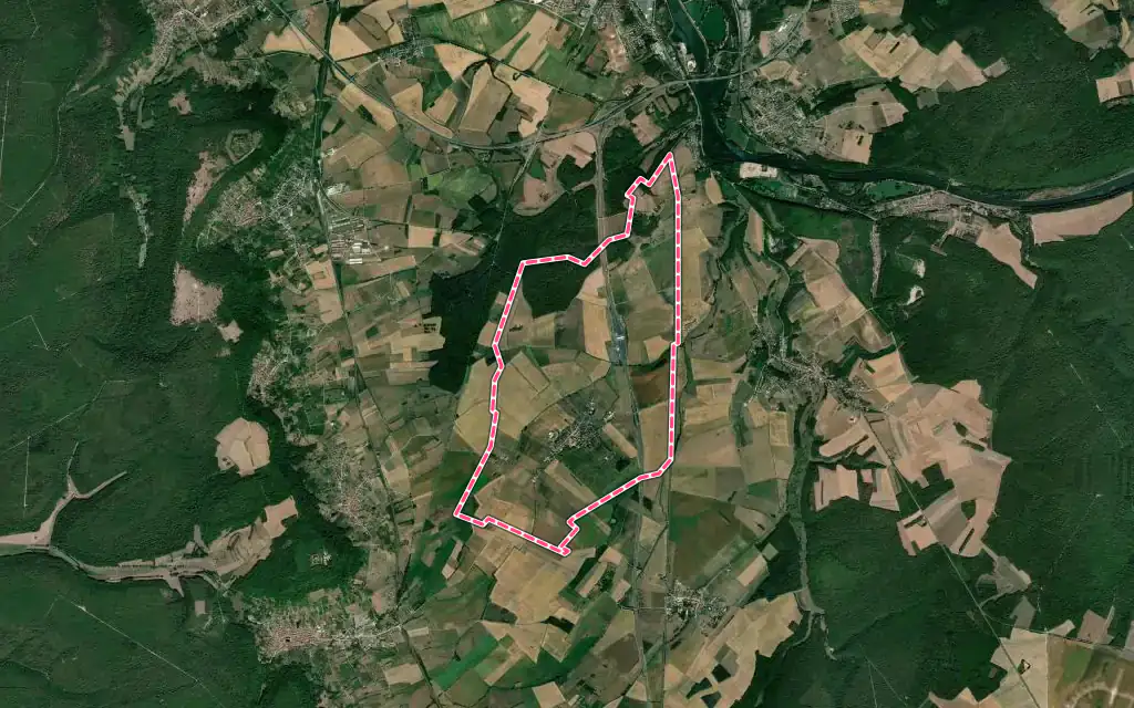 Vue satellite de Gye avec ses contours administratifs