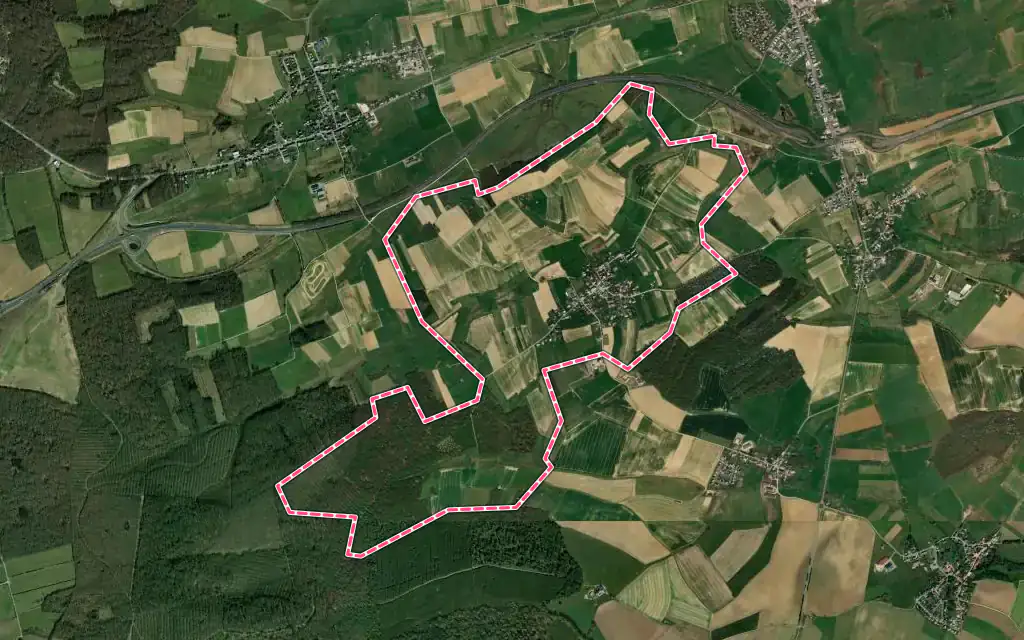 Vue satellite de Hagen avec ses contours administratifs
