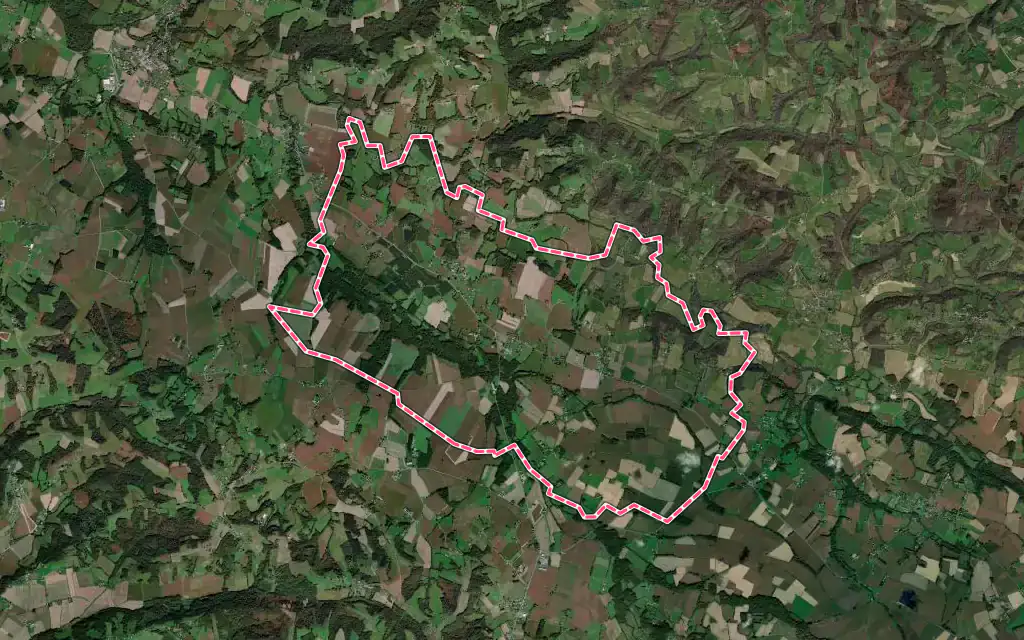 Vue satellite de Hagetaubin avec ses contours administratifs