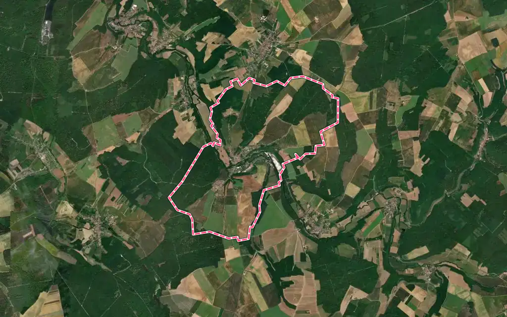 Vue satellite de Haironville avec ses contours administratifs