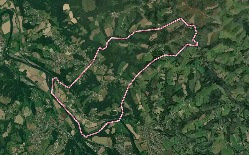 Vue satellite de Halsou avec ses contours administratifs