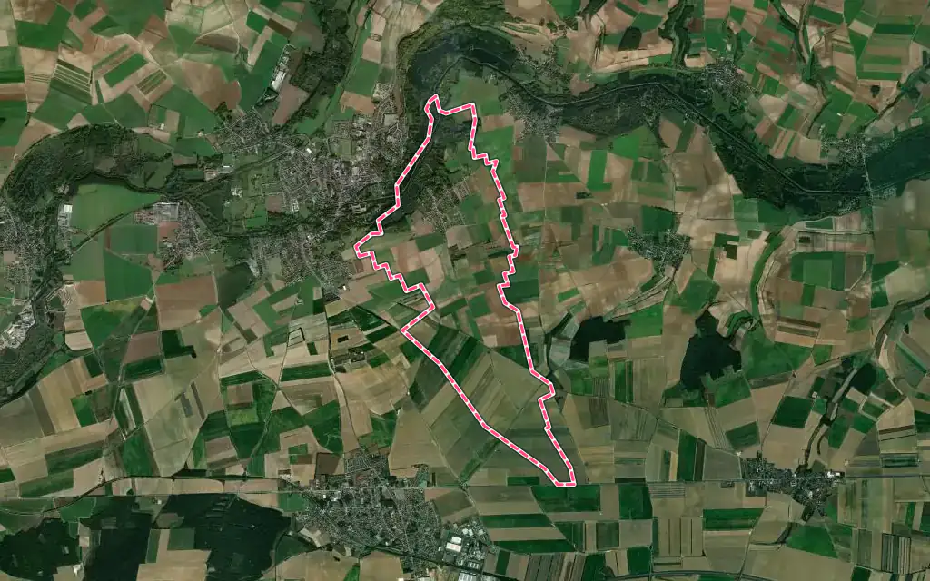 Vue satellite de Hamelet avec ses contours administratifs