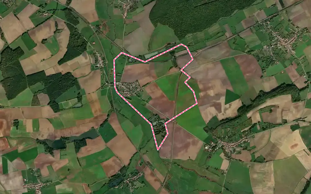 Vue satellite de Han-sur-Nied avec ses contours administratifs