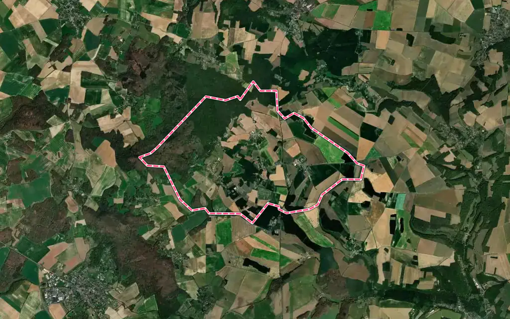 Vue satellite de Haravilliers avec ses contours administratifs