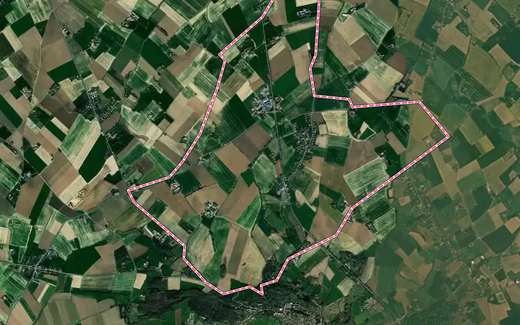 Vue satellite de Hardifort avec ses contours administratifs
