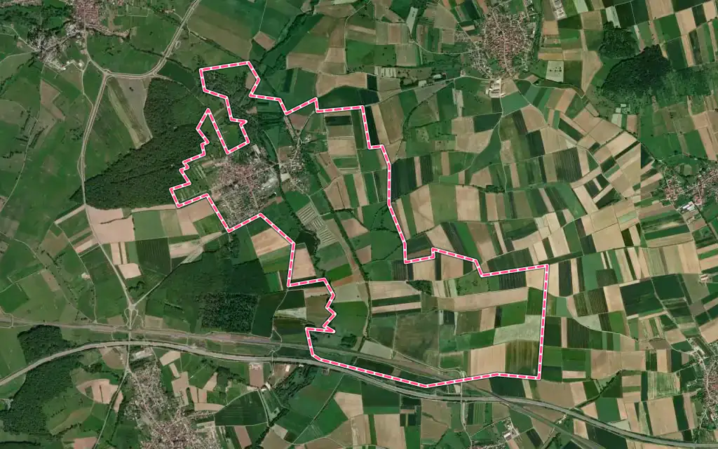 Vue satellite de Hattmatt avec ses contours administratifs