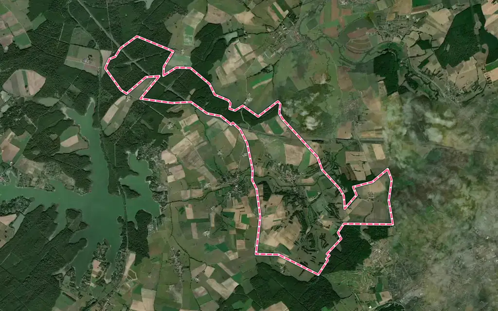 Vue satellite de Haut-Clocher avec ses contours administratifs