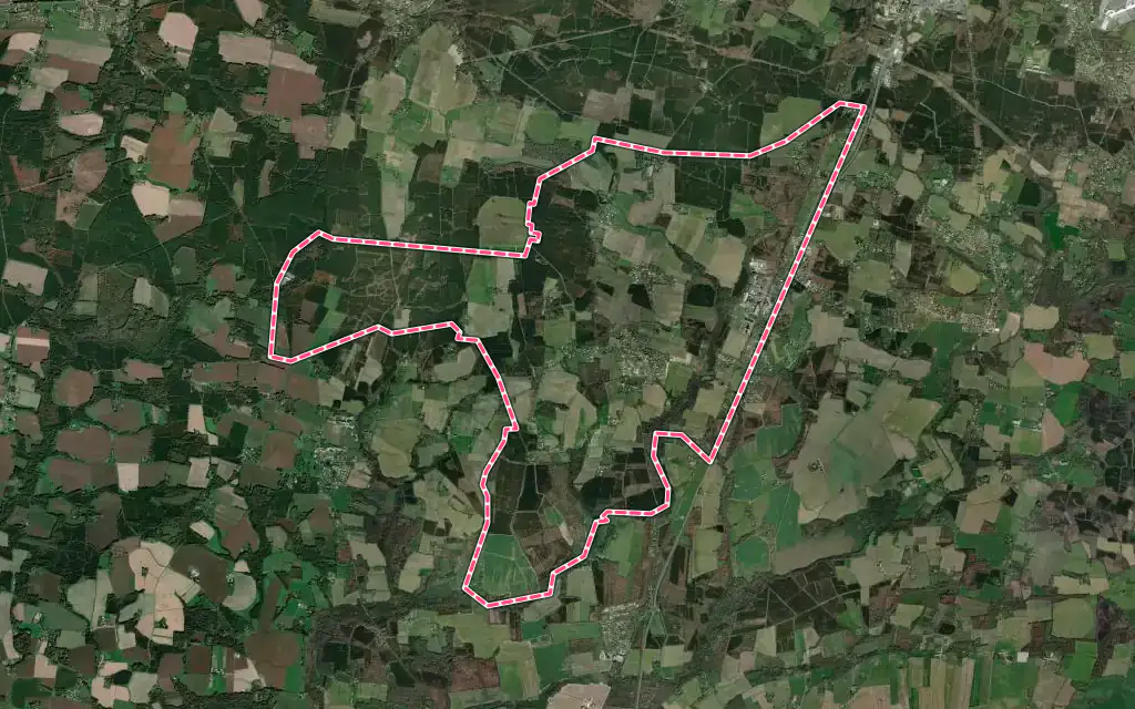 Vue satellite de Haut-Mauco avec ses contours administratifs