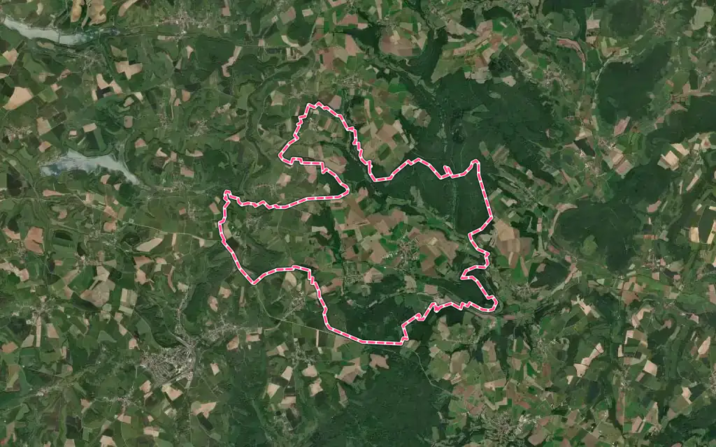 Vue satellite de Haute-Amance avec ses contours administratifs