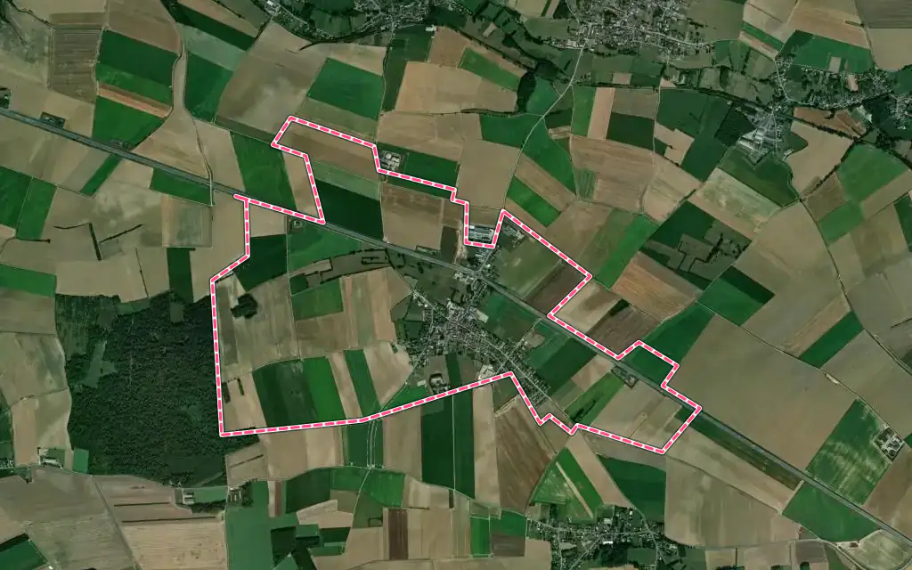 Vue satellite de Haute-Avesnes avec ses contours administratifs