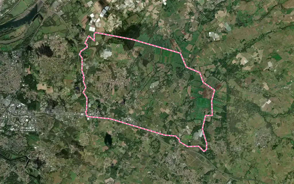 Vue satellite de Haute-Goulaine avec ses contours administratifs