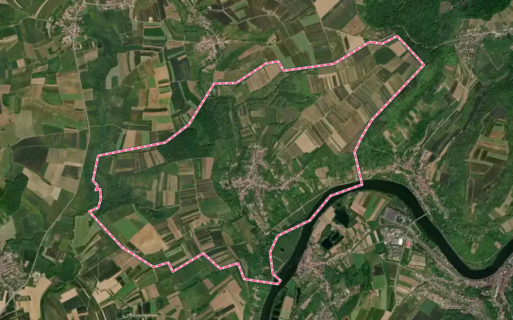 Vue satellite de Haute-Kontz avec ses contours administratifs