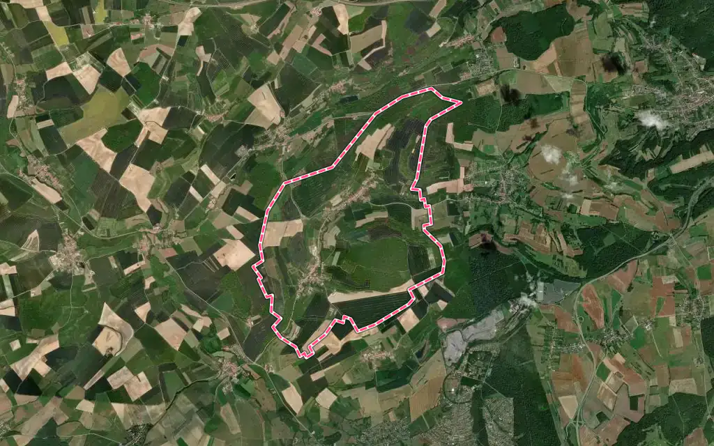 Vue satellite de Haute-Vigneulles avec ses contours administratifs