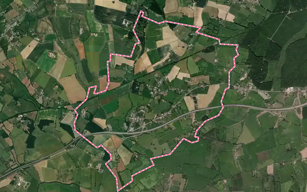 Vue satellite de Hauterive avec ses contours administratifs