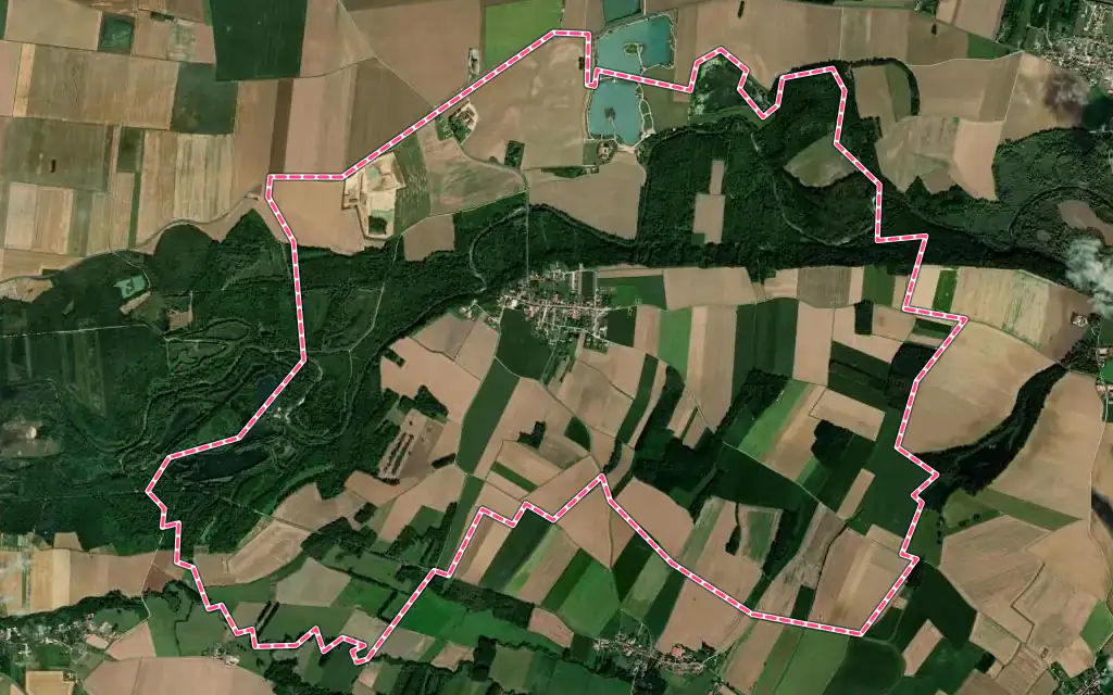 Vue satellite de Hauteville avec ses contours administratifs