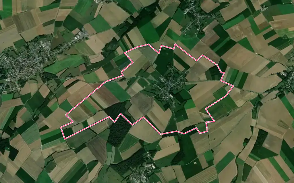 Vue satellite de Hauteville avec ses contours administratifs