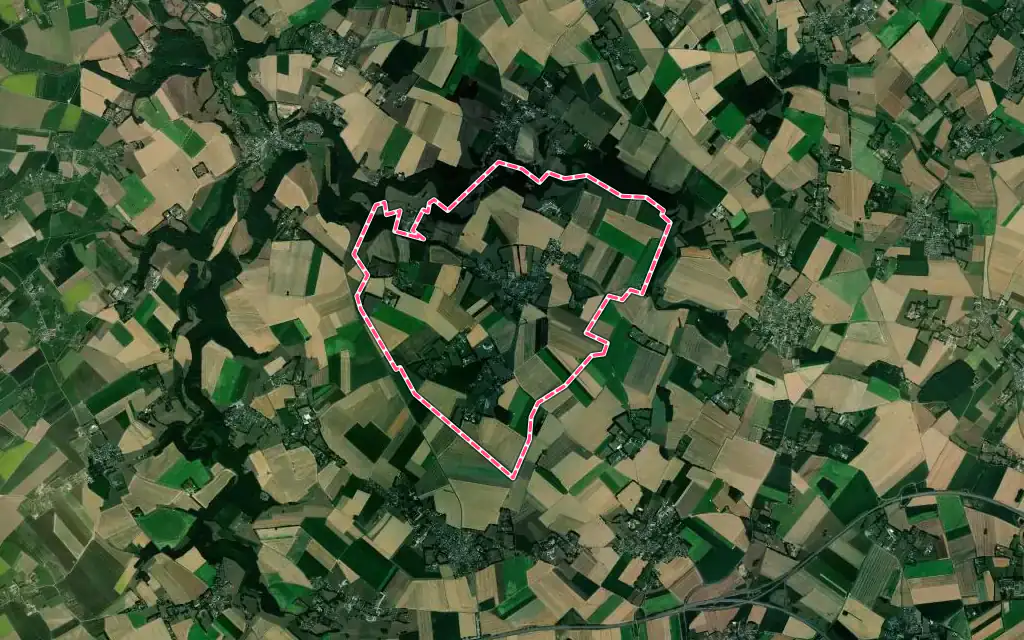 Vue satellite de Hautot-Saint-Sulpice avec ses contours administratifs