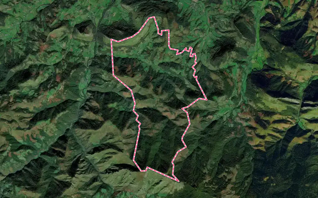 Vue satellite de Haux avec ses contours administratifs