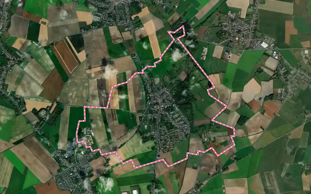 Vue satellite de Haveluy avec ses contours administratifs