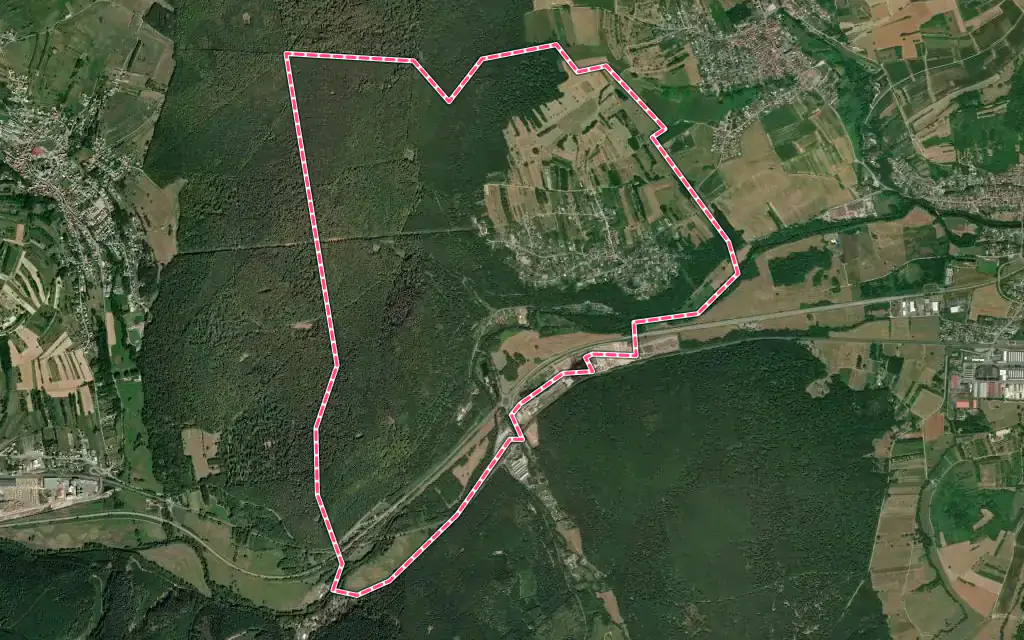 Vue satellite de Heiligenberg avec ses contours administratifs