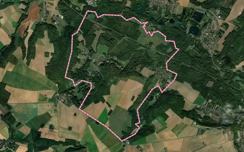 Vue satellite de Heilles avec ses contours administratifs