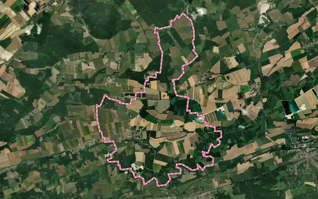 Vue satellite de Heiltz-le-Maurupt avec ses contours administratifs
