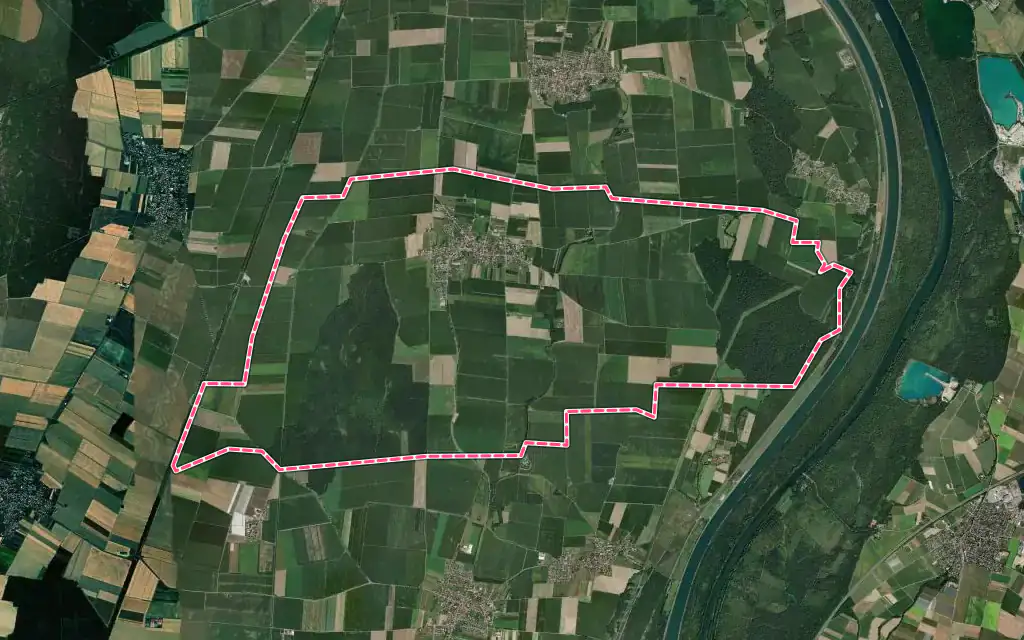 Vue satellite de Heiteren avec ses contours administratifs