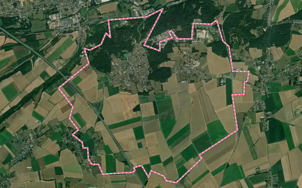 Vue satellite de Helfaut avec ses contours administratifs