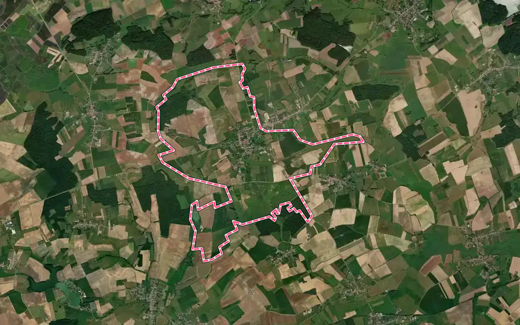 Vue satellite de Hellimer avec ses contours administratifs
