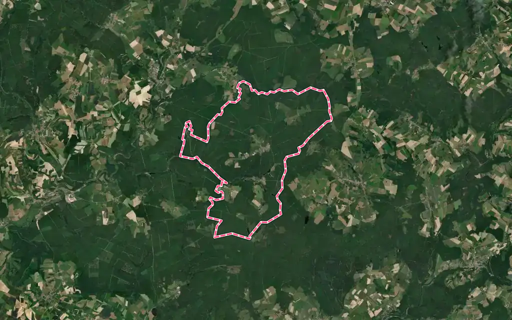 Vue satellite de Hennezel avec ses contours administratifs