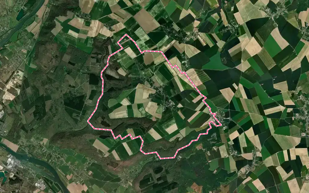 Vue satellite de Hennezis avec ses contours administratifs