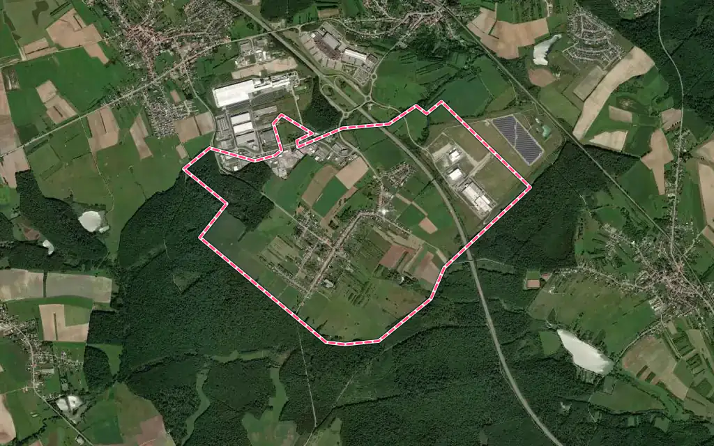 Vue satellite de Henriville avec ses contours administratifs