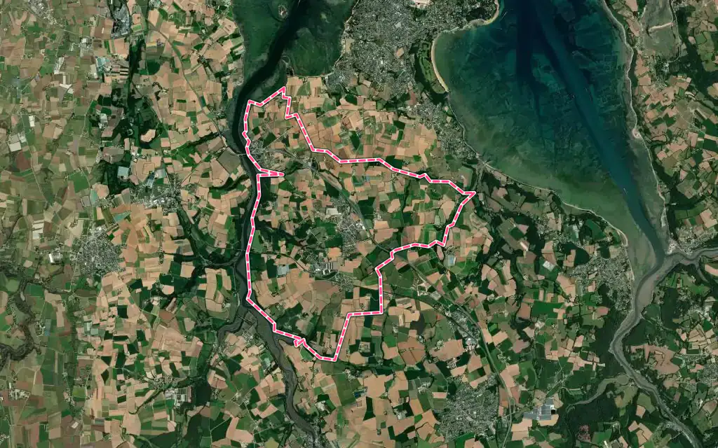Vue satellite de Henvic avec ses contours administratifs