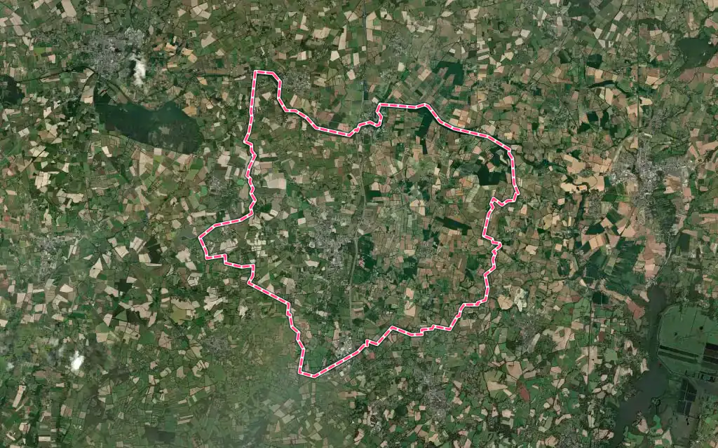 Vue satellite de Héric avec ses contours administratifs