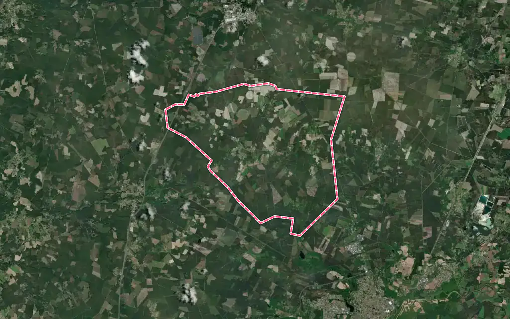 Vue satellite de Herm avec ses contours administratifs