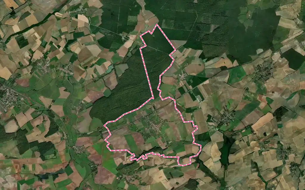 Vue satellite de Herny avec ses contours administratifs