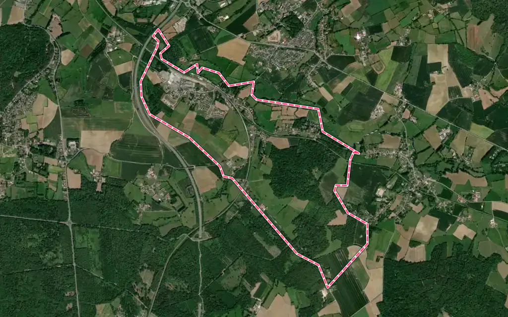 Vue satellite de Hesdigneul-lès-Boulogne avec ses contours administratifs