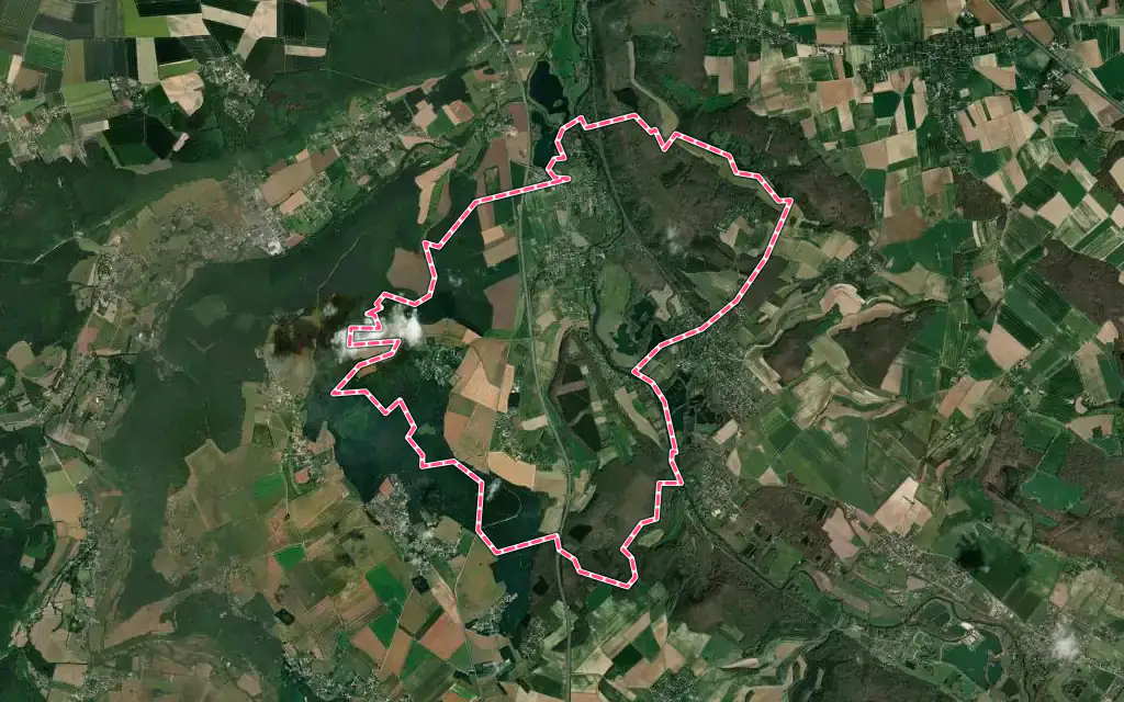 Vue satellite de Heudreville-sur-Eure avec ses contours administratifs