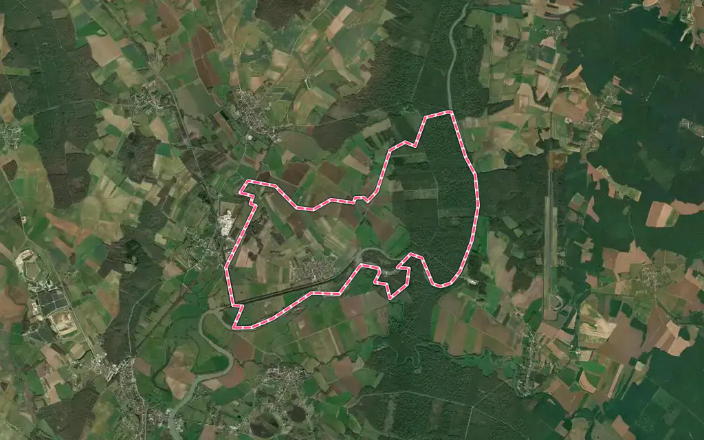 Vue satellite de Heuilley-sur-Saône avec ses contours administratifs