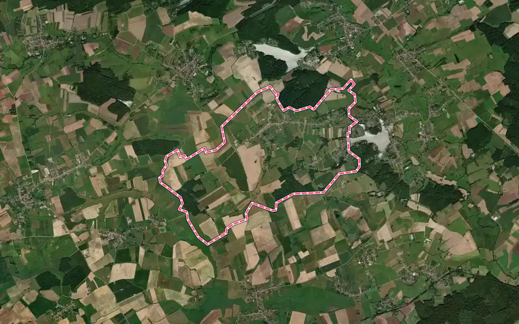Vue satellite de Hilsprich avec ses contours administratifs