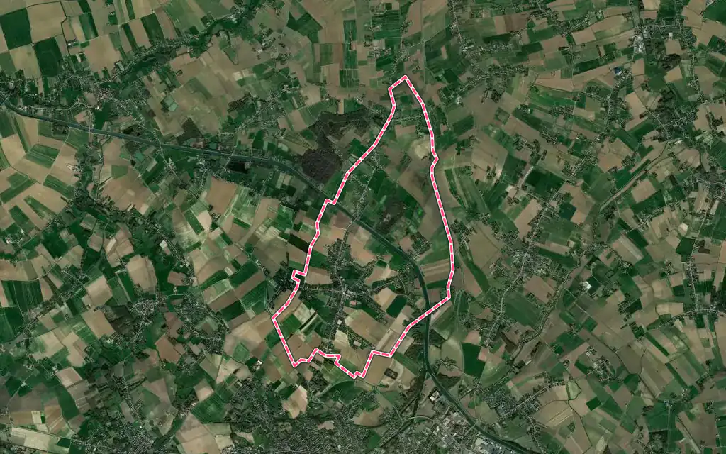 Vue satellite de Hinges avec ses contours administratifs