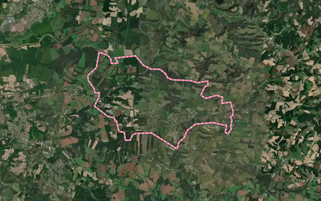 Vue satellite de Hinx avec ses contours administratifs
