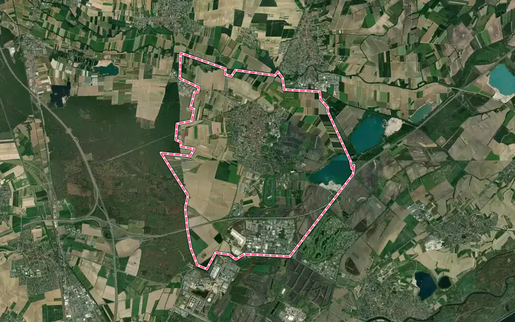 Vue satellite de Hœrdt avec ses contours administratifs