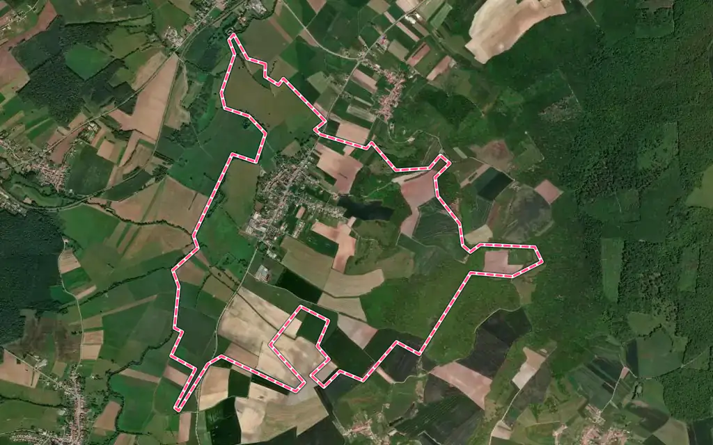 Vue satellite de Holling avec ses contours administratifs