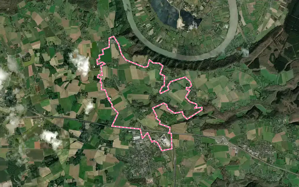 Vue satellite de Honguemare-Guenouville avec ses contours administratifs